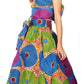 Sakkas Ama Women's Vintage Circle African Ankara Print Midi Skirt with Pockets
