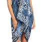 Sakkas Lygia Women's Summer Floral Print Sarong Swimsuit Cover up Beach Wrap Skirt