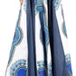 Sakkas Elif Women's Long Maxi African Ankara Print Skirt Elastic Waist & Pockets