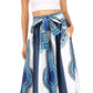 Sakkas Elif Women's Long Maxi African Ankara Print Skirt Elastic Waist & Pockets