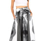 Sakkas Elif Women's Long Maxi African Ankara Print Skirt Elastic Waist & Pockets