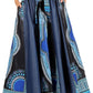 Sakkas Elif Women's Long Maxi African Ankara Print Skirt Elastic Waist & Pockets