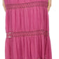 Sakkas Solid Embroidered Gypsy Bohemian Mid Length Cotton Skirt