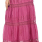 Sakkas Solid Embroidered Gypsy Bohemian Mid Length Cotton Skirt
