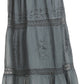 Sakkas Solid Embroidered Gypsy Bohemian Mid Length Cotton Skirt