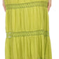 Sakkas Solid Embroidered Gypsy Bohemian Mid Length Cotton Skirt