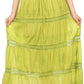 Sakkas Solid Embroidered Gypsy Bohemian Mid Length Cotton Skirt