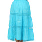 Sakkas Solid Embroidered Gypsy Bohemian Mid Length Cotton Skirt