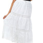 Sakkas Solid Embroidered Gypsy Bohemian Mid Length Cotton Skirt