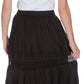Sakkas Solid Embroidered Gypsy Bohemian Mid Length Cotton Skirt