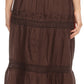 Sakkas Solid Embroidered Gypsy Bohemian Mid Length Cotton Skirt