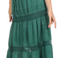 Sakkas Solid Embroidered Gypsy Bohemian Mid Length Cotton Skirt