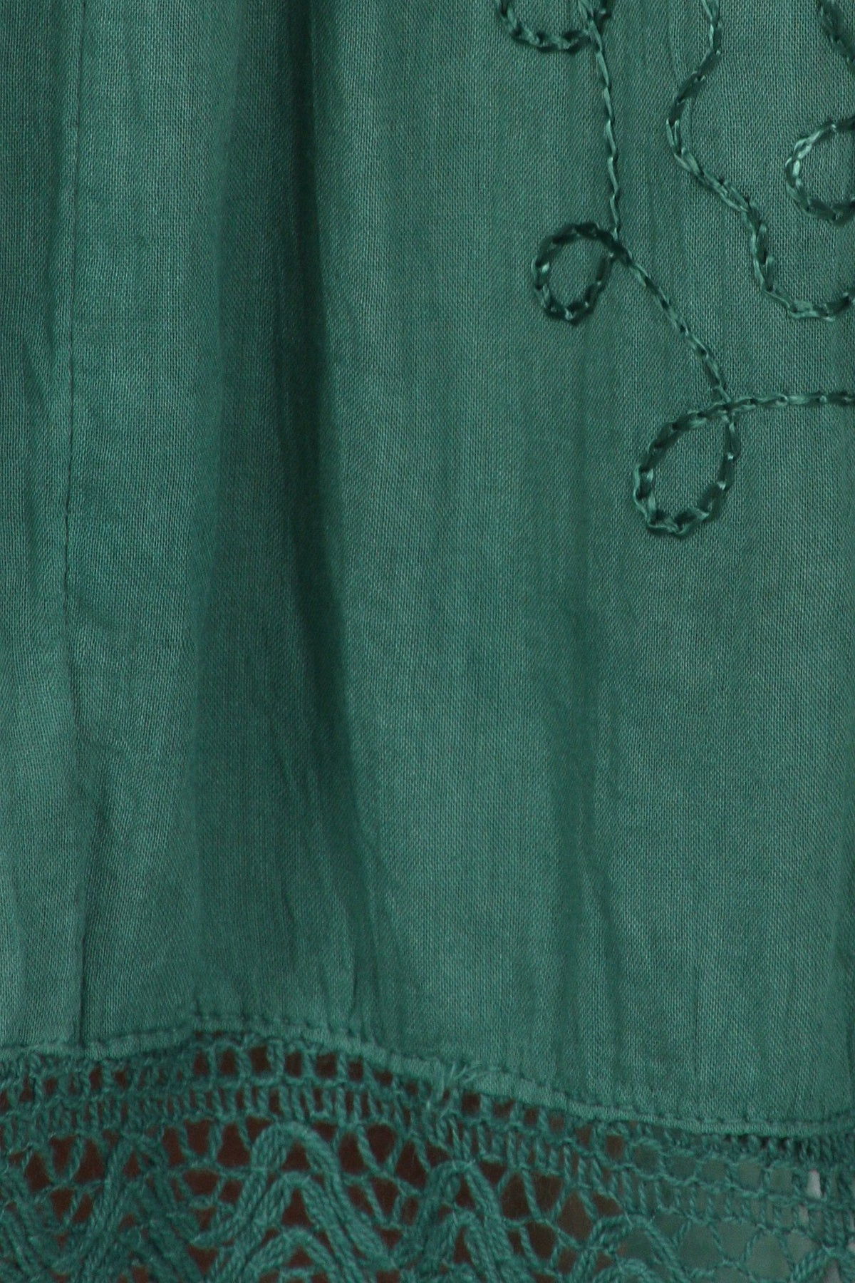 Sakkas Solid Embroidered Gypsy Bohemian Mid Length Cotton Skirt