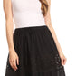 Sakkas Celeste Boho Lace Skirt with Elastic Waistband