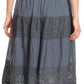 Sakkas Celeste Boho Lace Skirt with Elastic Waistband