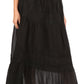 Sakkas Takara Maxi Broomstick Cascading  Peasant Skirt with Elastic Waist