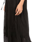 Sakkas Takara Maxi Broomstick Cascading  Peasant Skirt with Elastic Waist