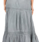 Sakkas Takara Maxi Broomstick Cascading  Peasant Skirt with Elastic Waist