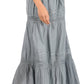 Sakkas Takara Maxi Broomstick Cascading  Peasant Skirt with Elastic Waist
