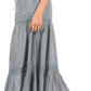Sakkas Takara Maxi Broomstick Cascading  Peasant Skirt with Elastic Waist