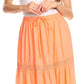 Sakkas Takara Maxi Broomstick Cascading  Peasant Skirt with Elastic Waist