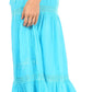 Sakkas Takara Maxi Broomstick Cascading  Peasant Skirt with Elastic Waist