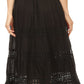 Sakkas Geneva Cotton Eyelet Skirt with Elastic Waistband