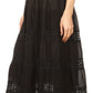 Sakkas Geneva Cotton Eyelet Skirt with Elastic Waistband