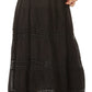 Sakkas Geneva Cotton Eyelet Skirt with Elastic Waistband