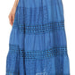Sakkas Geneva Cotton Eyelet Skirt with Elastic Waistband