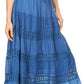 Sakkas Geneva Cotton Eyelet Skirt with Elastic Waistband