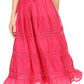 Sakkas Geneva Cotton Eyelet Skirt with Elastic Waistband