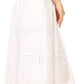Sakkas Geneva Cotton Eyelet Skirt with Elastic Waistband