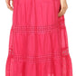 Sakkas Genesis Lightweight Cotton Eyelet Skirt with Elastic Waistband
