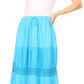 Sakkas Genesis Lightweight Cotton Eyelet Skirt with Elastic Waistband