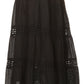 Sakkas Genesis Lightweight Cotton Eyelet Skirt with Elastic Waistband