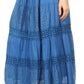 Sakkas Genesis Lightweight Cotton Eyelet Skirt with Elastic Waistband