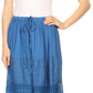 Sakkas Genesis Lightweight Cotton Eyelet Skirt with Elastic Waistband