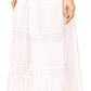 Sakkas Genesis Lightweight Cotton Eyelet Skirt with Elastic Waistband