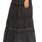 Sakkas Solid Embroidered Gypsy / Bohemian Full / Maxi / Long Cotton Skirt