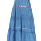 Sakkas Solid Embroidered Gypsy / Bohemian Full / Maxi / Long Cotton Skirt