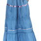 Sakkas Solid Embroidered Gypsy / Bohemian Full / Maxi / Long Cotton Skirt