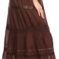 Sakkas Solid Embroidered Gypsy / Bohemian Full / Maxi / Long Cotton Skirt