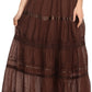 Sakkas Solid Embroidered Gypsy / Bohemian Full / Maxi / Long Cotton Skirt