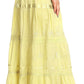Sakkas Solid Embroidered Gypsy / Bohemian Full / Maxi / Long Cotton Skirt