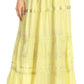 Sakkas Solid Embroidered Gypsy / Bohemian Full / Maxi / Long Cotton Skirt