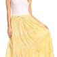 Sakkas Solid Embroidered Gypsy / Bohemian Full / Maxi / Long Cotton Skirt