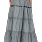 Sakkas Solid Embroidered Gypsy / Bohemian Full / Maxi / Long Cotton Skirt
