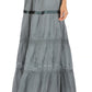 Sakkas Solid Embroidered Gypsy / Bohemian Full / Maxi / Long Cotton Skirt