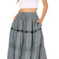 Sakkas Solid Embroidered Gypsy / Bohemian Full / Maxi / Long Cotton Skirt
